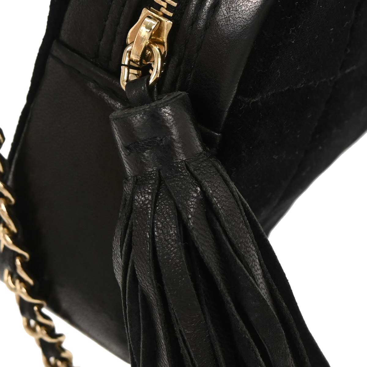 Chanel Black Velvet East West Choco Bar Shoulder Bag