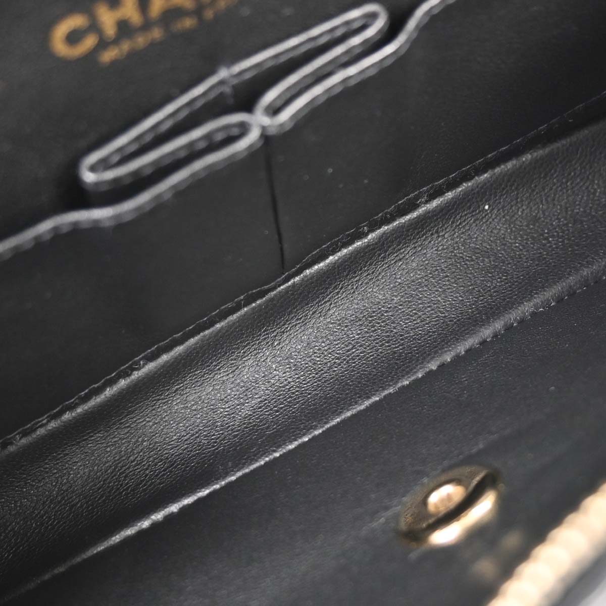 Chanel Black Velvet East West Choco Bar Shoulder Bag