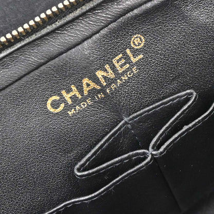 Chanel Black Velvet East West Choco Bar Shoulder Bag