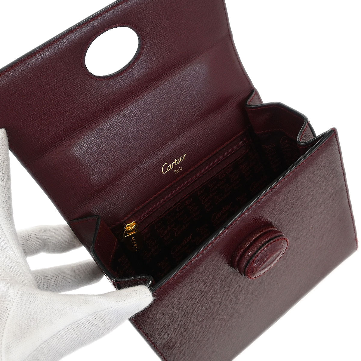Cartier Bordeaux Leather Must de Cartier Handbag