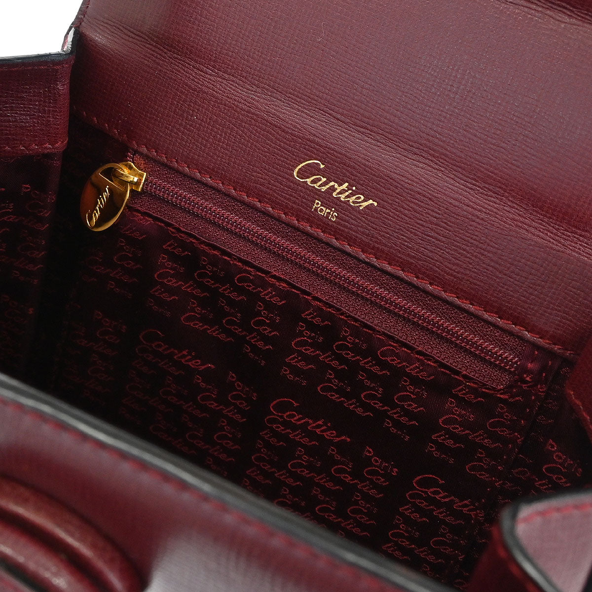 Cartier Bordeaux Leather Must de Cartier Handbag