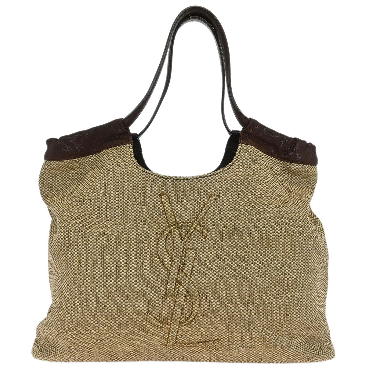 Yves Saint Laurent Beige Linen Belle de Jour Cabas Tote Bag