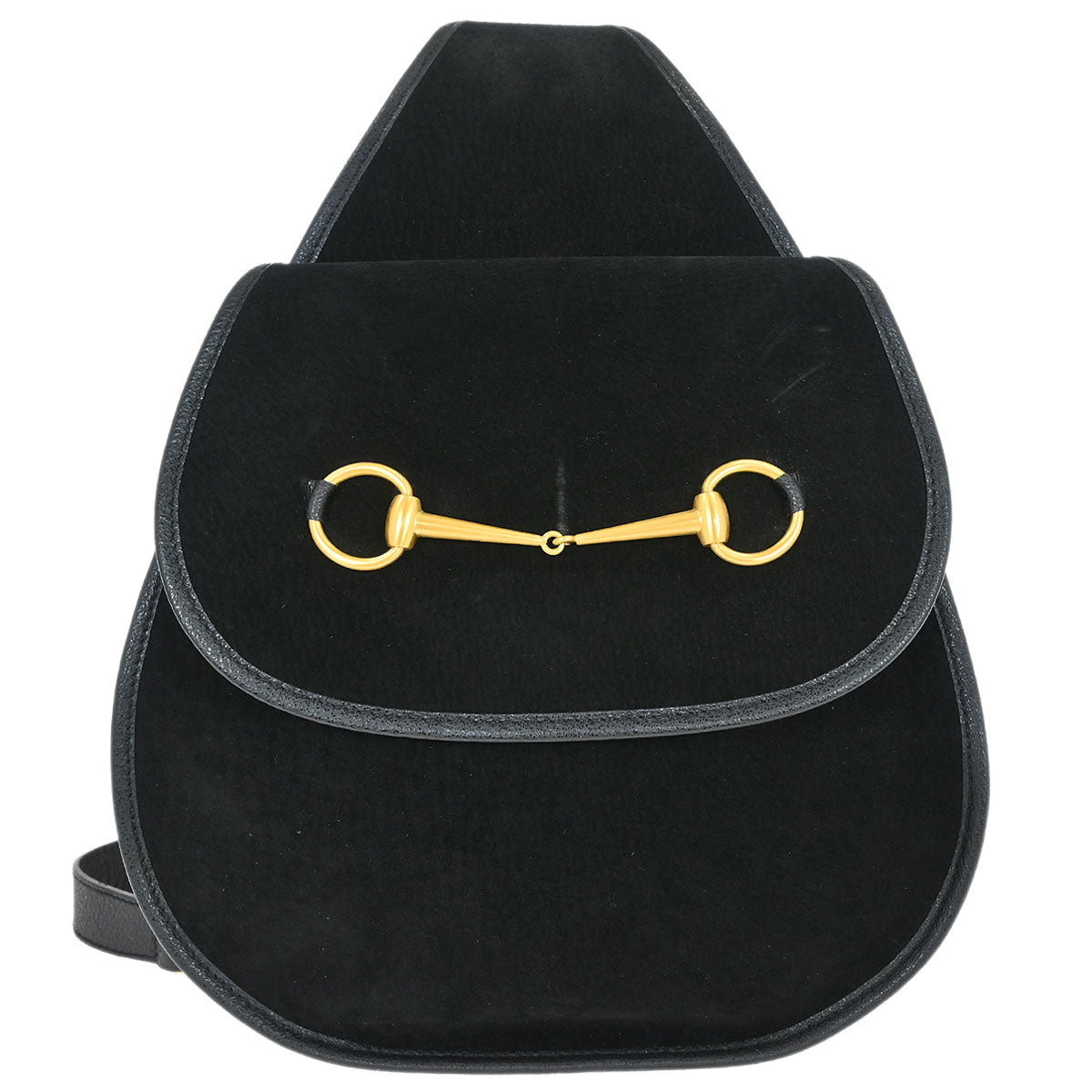 Gucci Black Suede Horsebit Sling Shoulder Bag