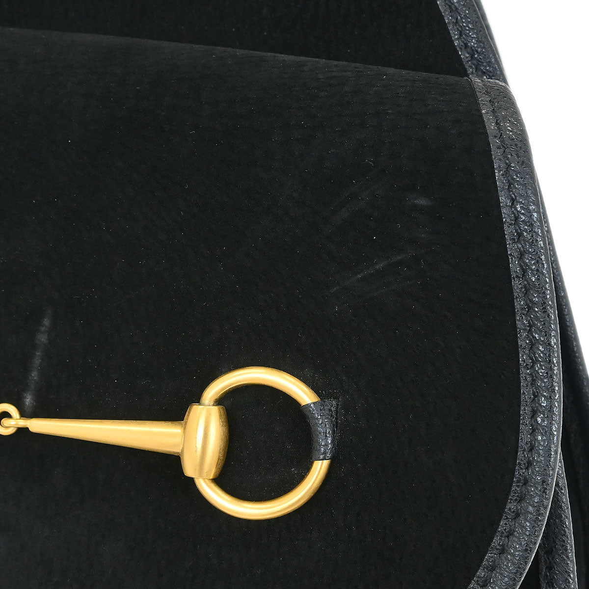 Gucci Black Suede Horsebit Sling Shoulder Bag
