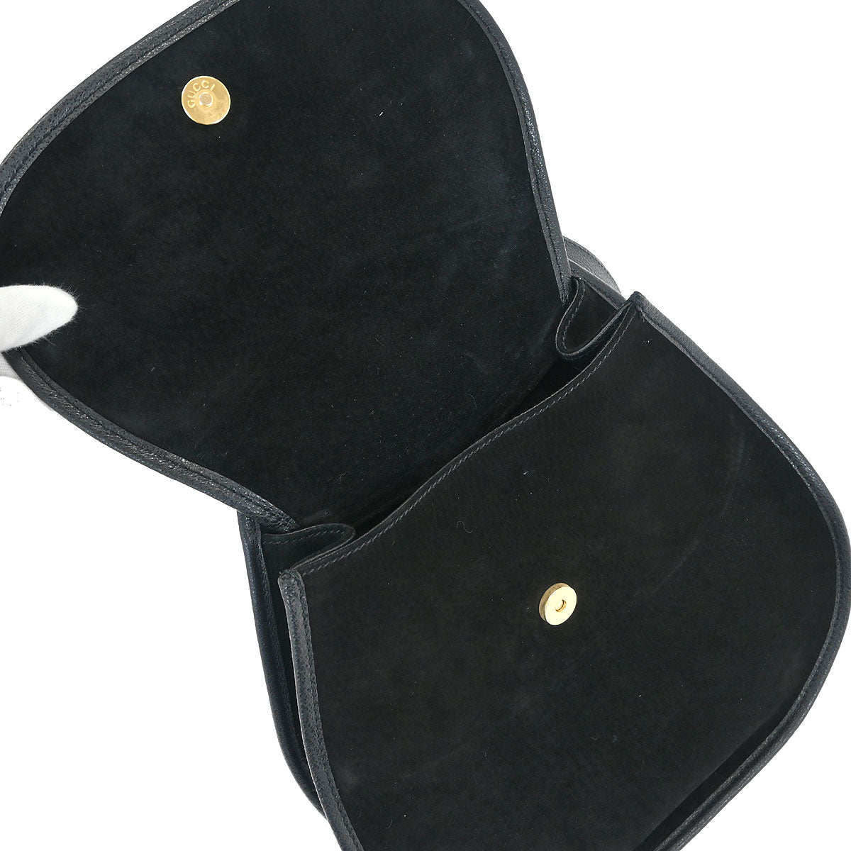 Gucci Black Suede Horsebit Sling Shoulder Bag