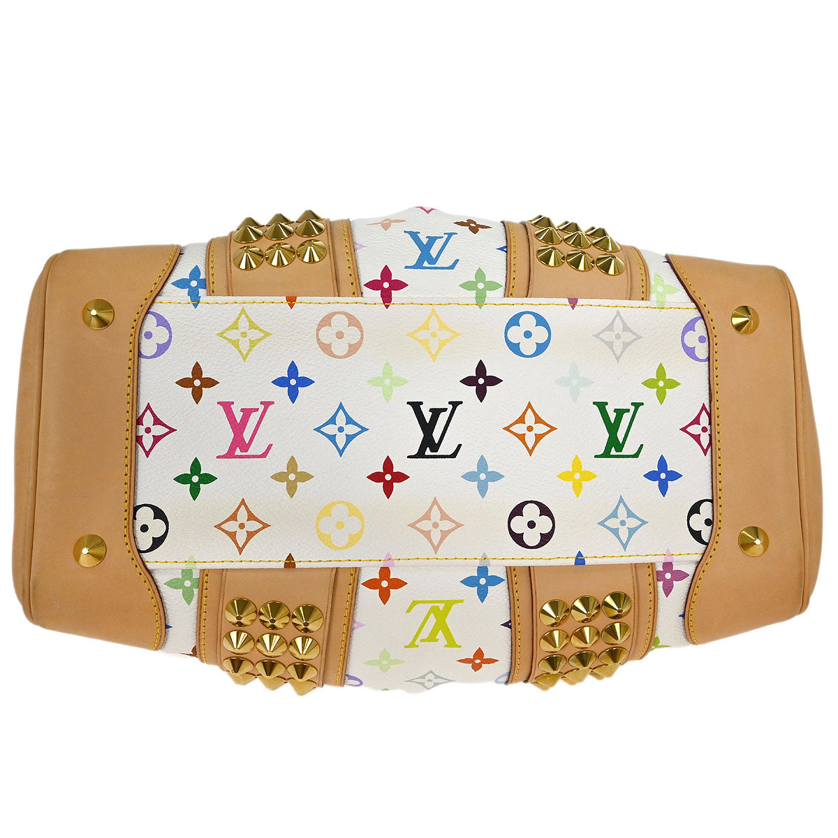 Louis Vuitton White Multicolor Courtney MM 2way Shoulder Handbag M45641
