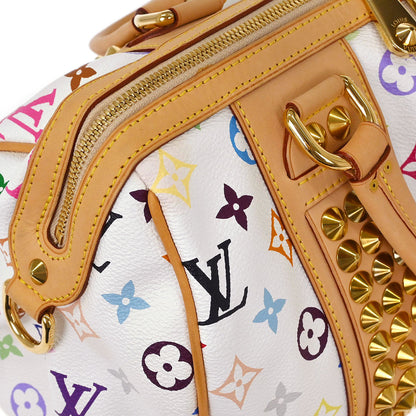 Louis Vuitton White Multicolor Courtney MM 2way Shoulder Handbag M45641