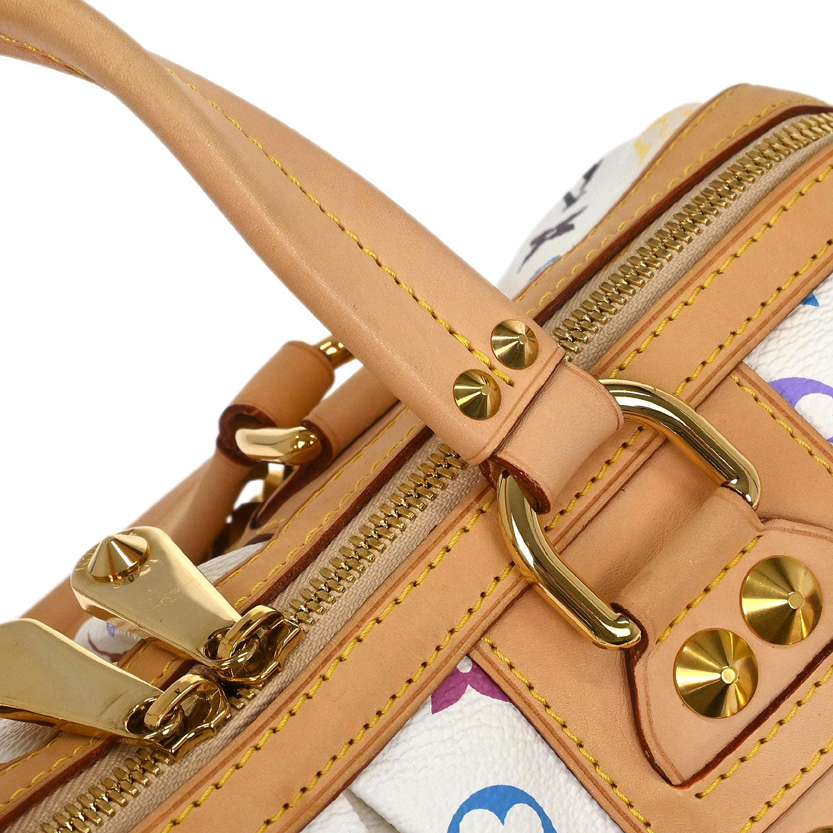 Louis Vuitton White Multicolor Courtney MM 2way Shoulder Handbag M45641