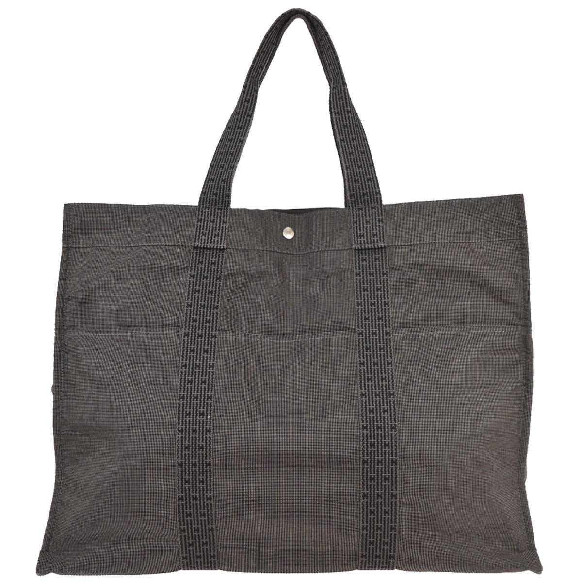 Hermes Gray Canvas Herline Tote TGM Handbag