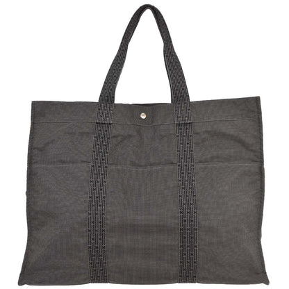 Hermes Gray Canvas Herline Tote TGM Handbag
