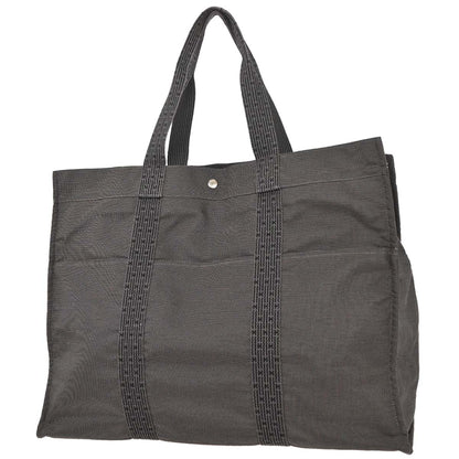Hermes Gray Canvas Herline Tote TGM Handbag