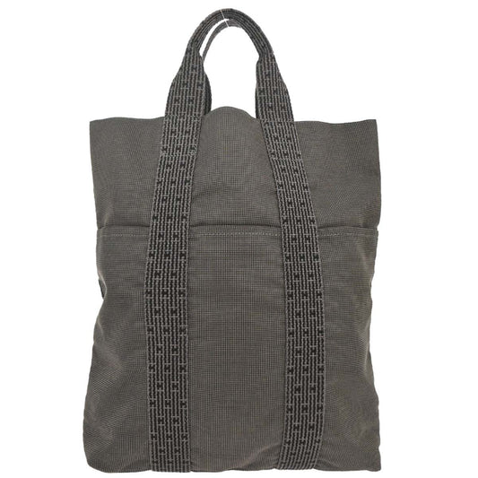 Hermes Gray Canvas Herline Cabas Tote Bag