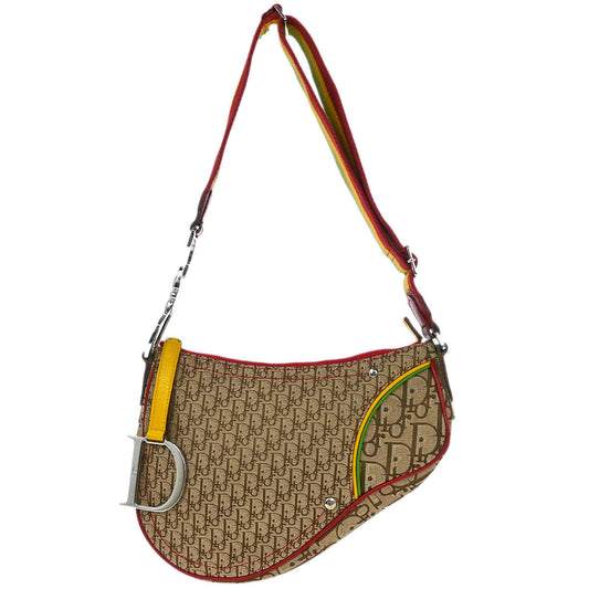 Christian Dior Rasta-Color Trotter Saddle Shoulder Bag