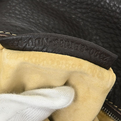 Fendi Dark Brown Leather Stitch Handbag