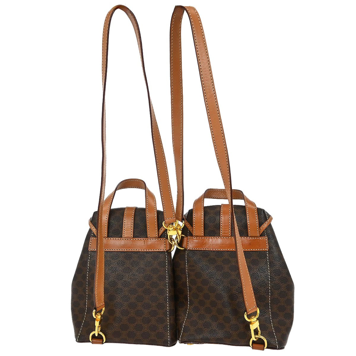 Celine Brown PVC Macadam Twin Backpack