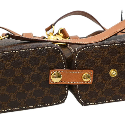 Celine Brown PVC Macadam Twin Backpack