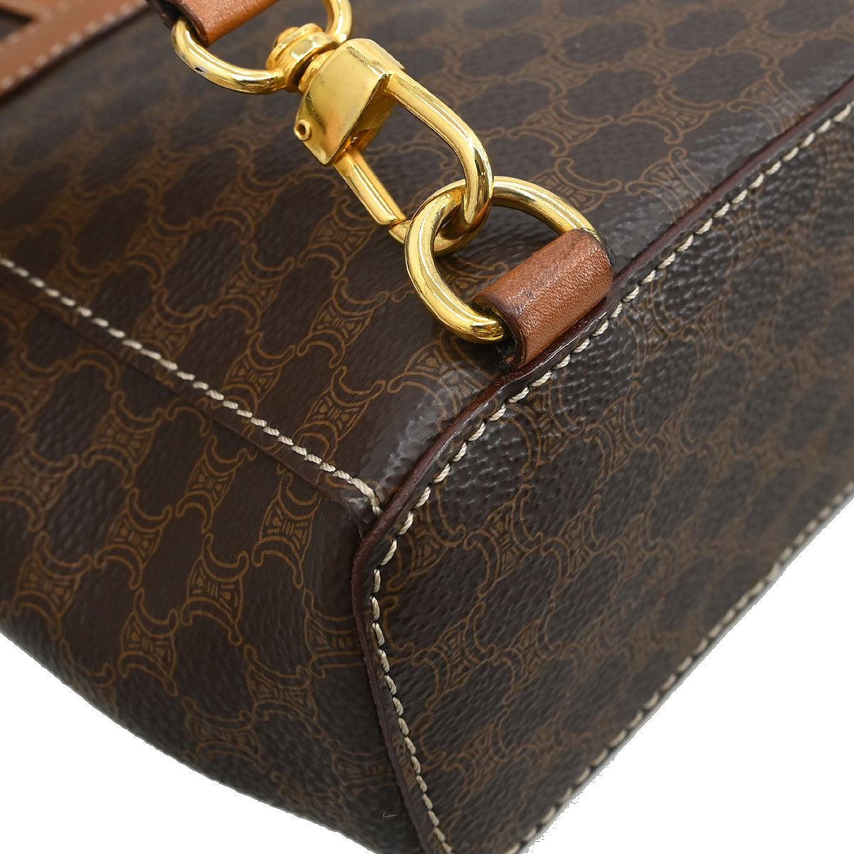 Celine Brown PVC Macadam Twin Backpack