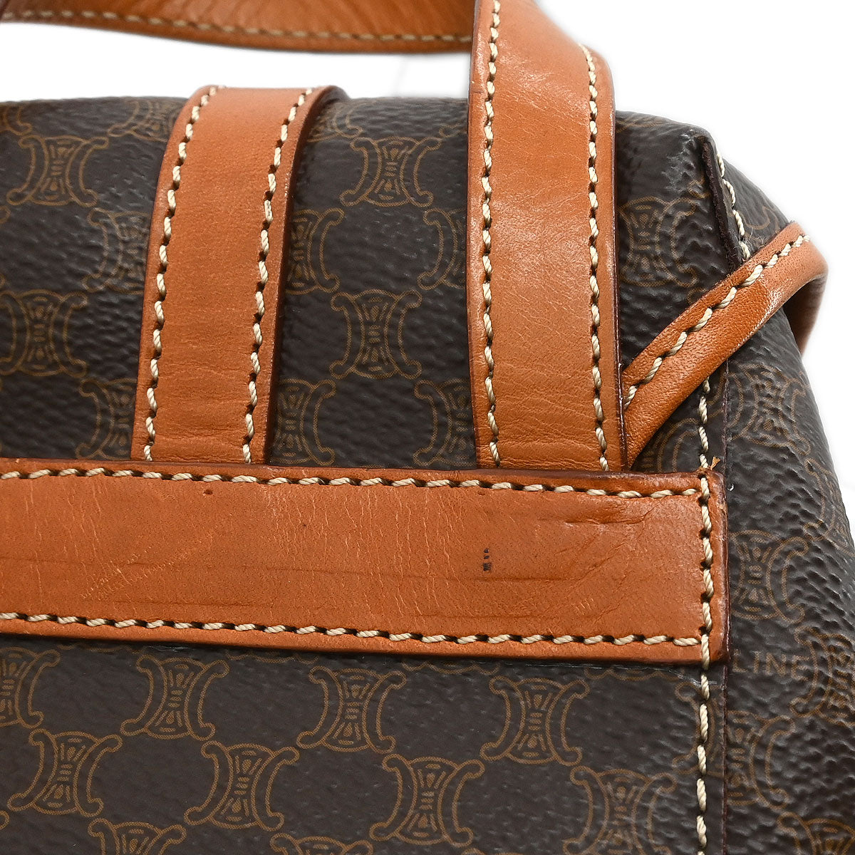 Celine Brown PVC Macadam Twin Backpack