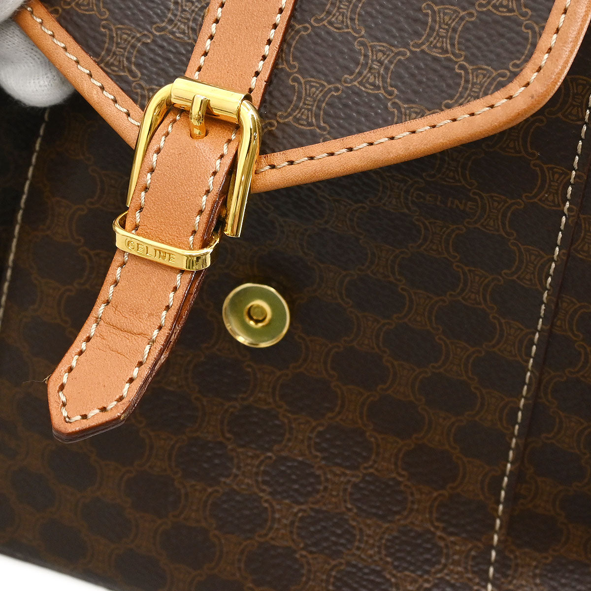 Celine Brown PVC Macadam Twin Backpack