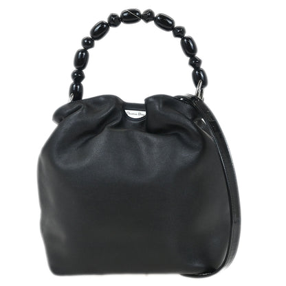 Christian Dior Black Leather Malice 2way Shoulder Handbag
