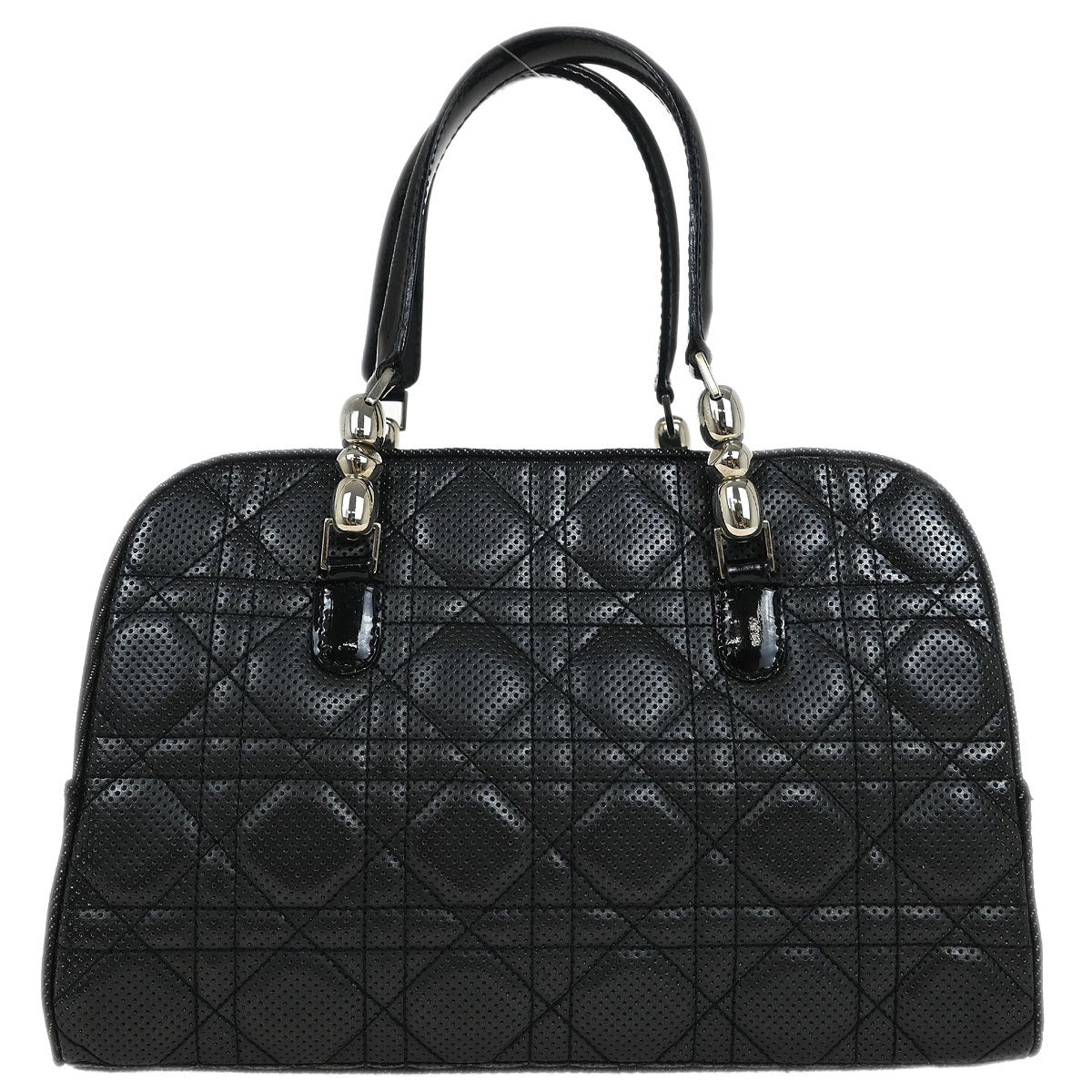 Christian Dior Black Perforated Lambskin Handbag