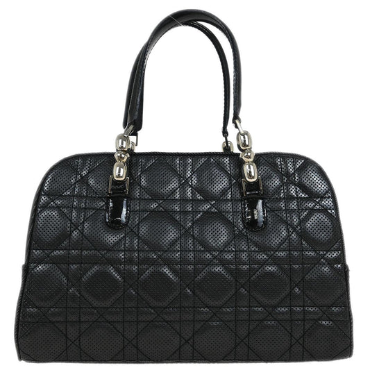 Christian Dior Black Perforated Lambskin Handbag