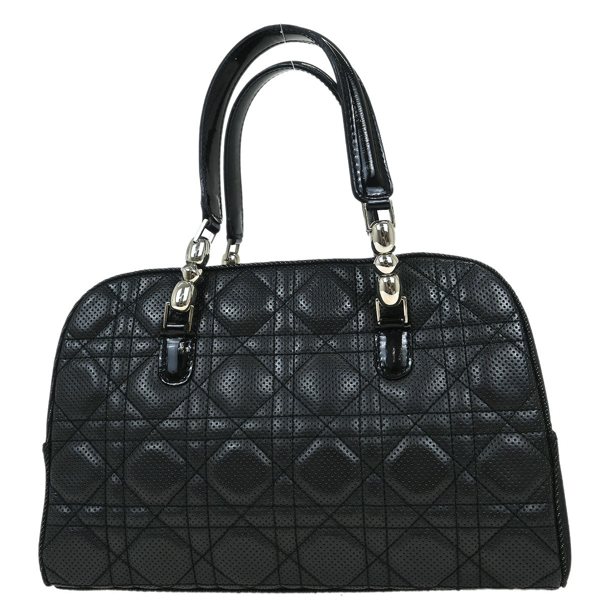 Christian Dior Black Perforated Lambskin Handbag