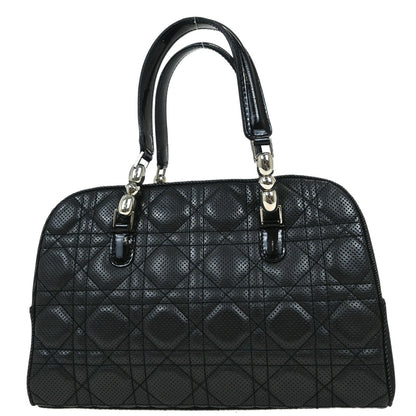 Christian Dior Black Perforated Lambskin Handbag