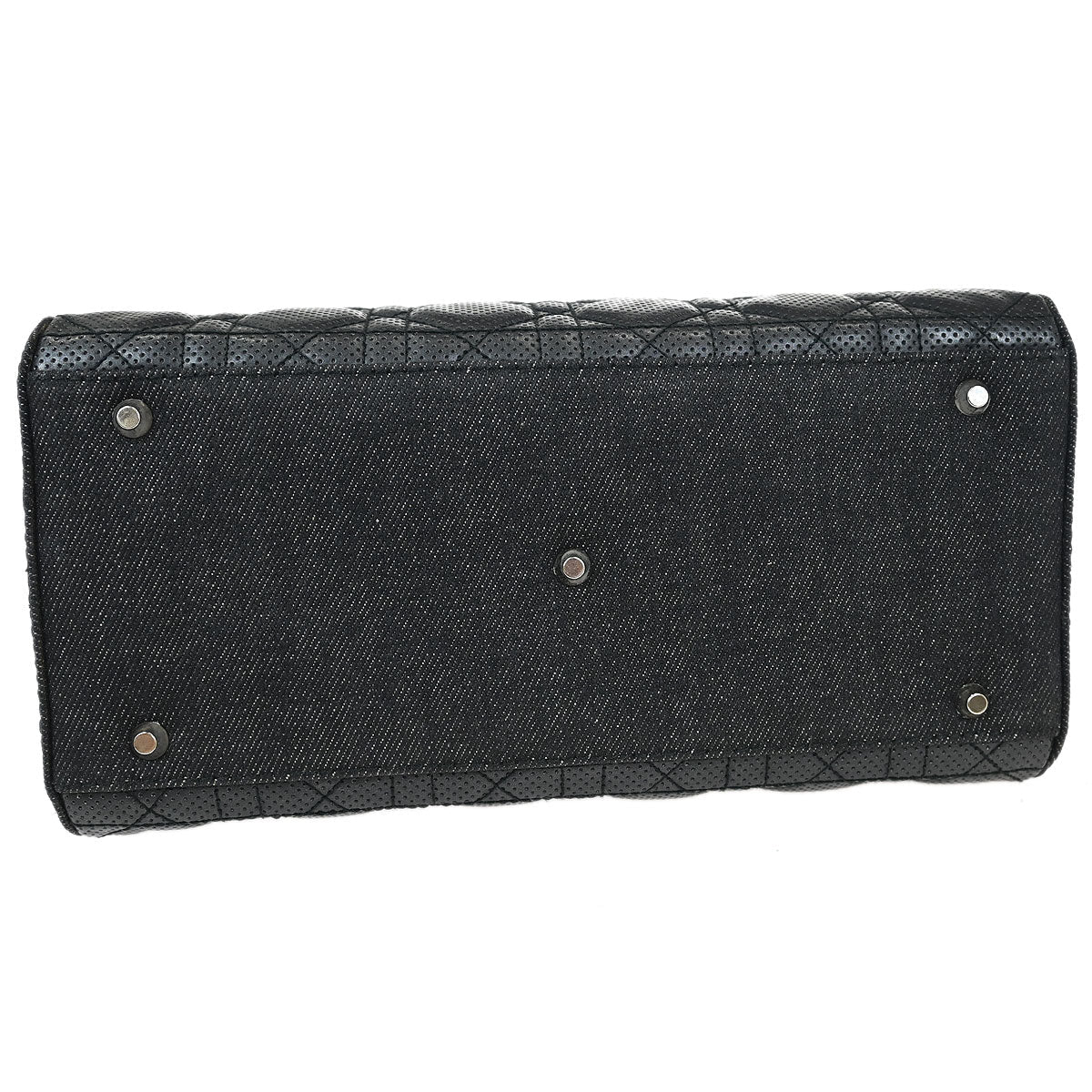 Christian Dior Black Perforated Lambskin Handbag