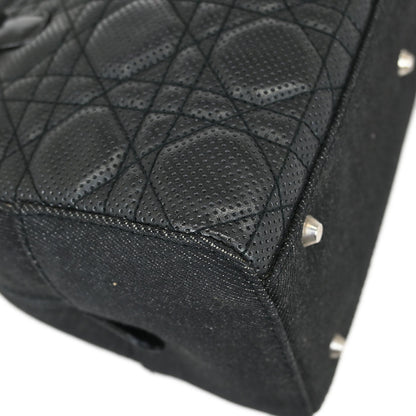 Christian Dior Black Perforated Lambskin Handbag