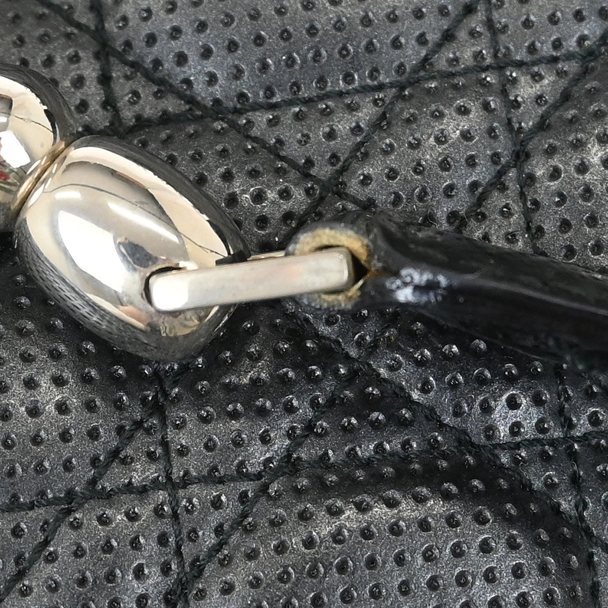 Christian Dior Black Perforated Lambskin Handbag