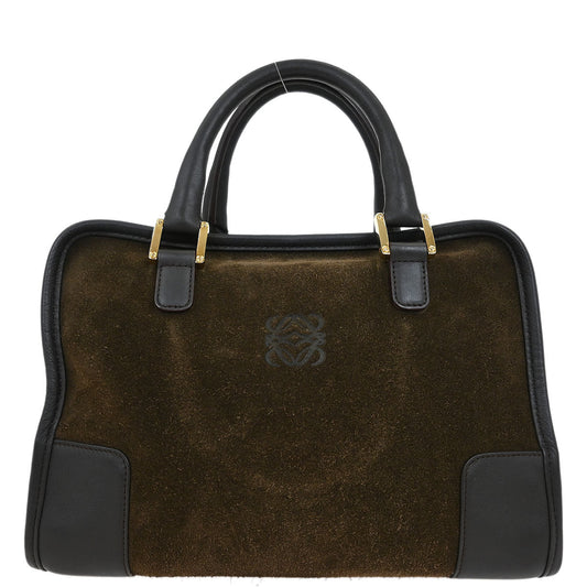 Loewe Brown Suede Amazona Handbag