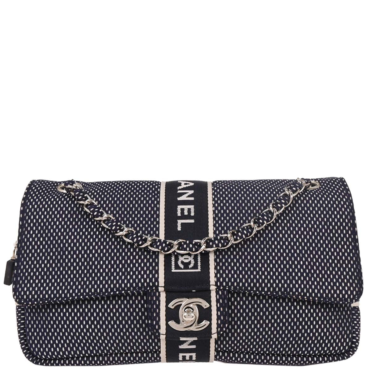 Chanel 2005-2006 Navy Mesh Sport Line Shoulder Bag