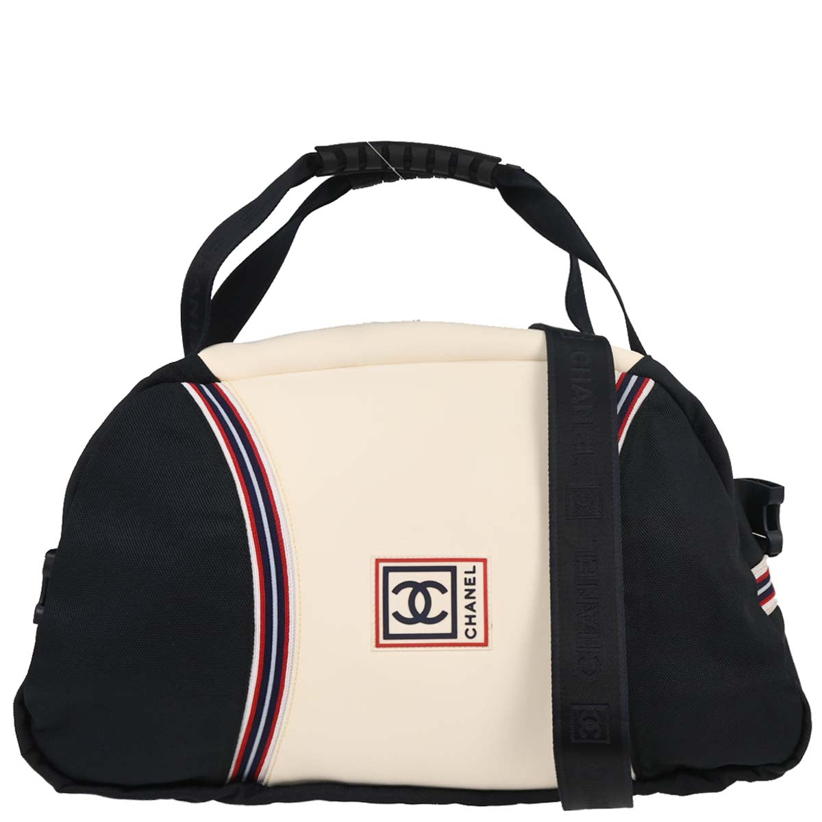 Chanel Navy Nylon Sport Line 2way Shoulder Duffle Handbag