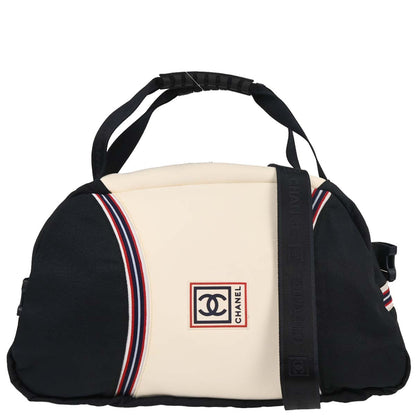 Chanel Navy Nylon Sport Line 2way Shoulder Duffle Handbag