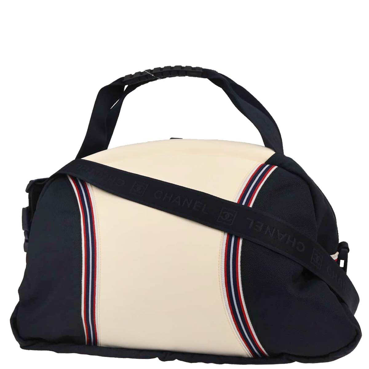 Chanel Navy Nylon Sport Line 2way Shoulder Duffle Handbag