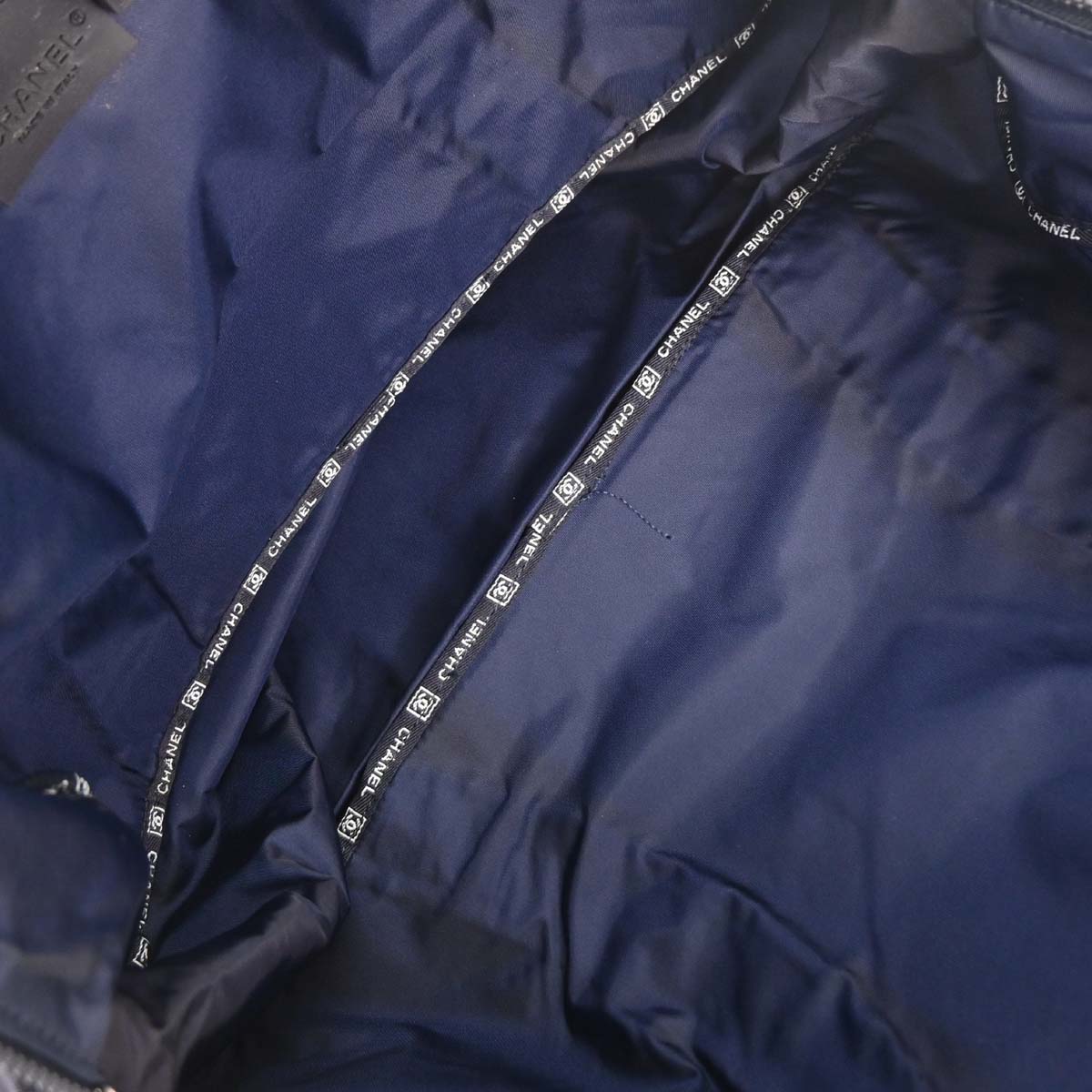 Chanel Navy Nylon Sport Line 2way Shoulder Duffle Handbag