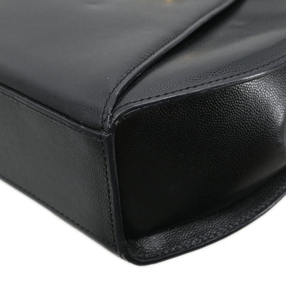 Cartier Black Leather Panthere Tote Handbag