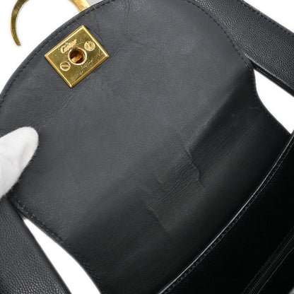 Cartier Black Leather Panthere Tote Handbag