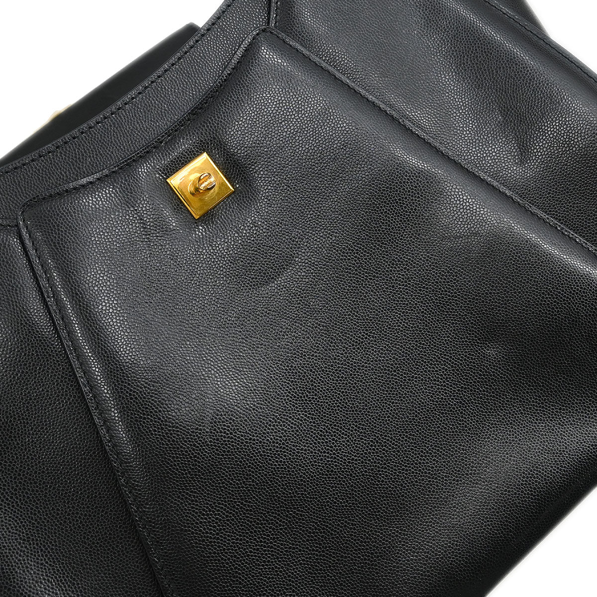 Cartier Black Leather Panthere Tote Handbag