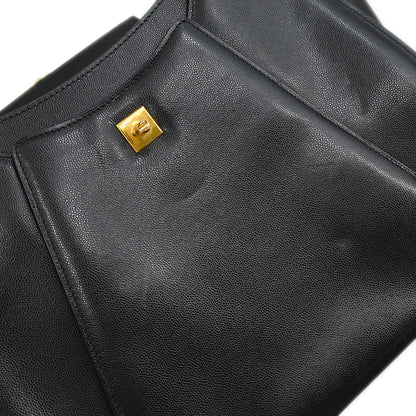 Cartier Black Leather Panthere Tote Handbag
