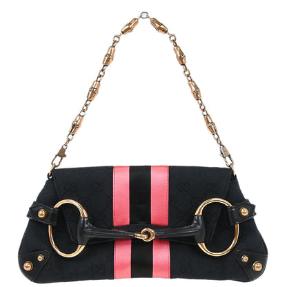 Gucci Black Canvas GG Handbag