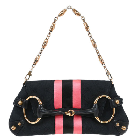 Gucci Black Canvas GG Handbag