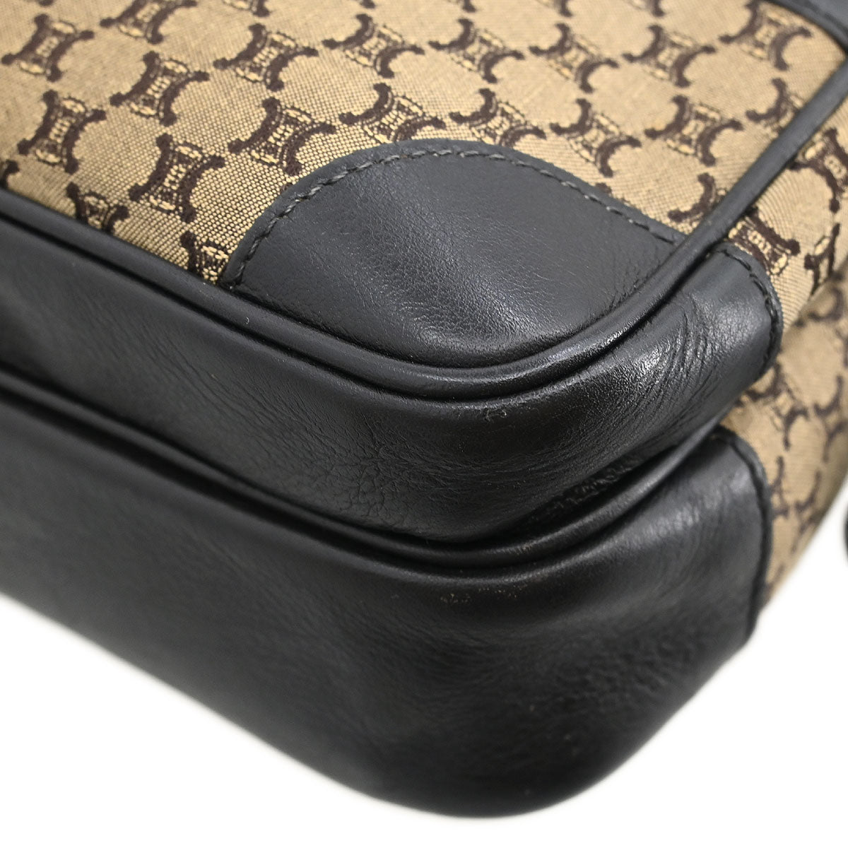 Celine * Beige Canvas Macadam Shoulder Bag