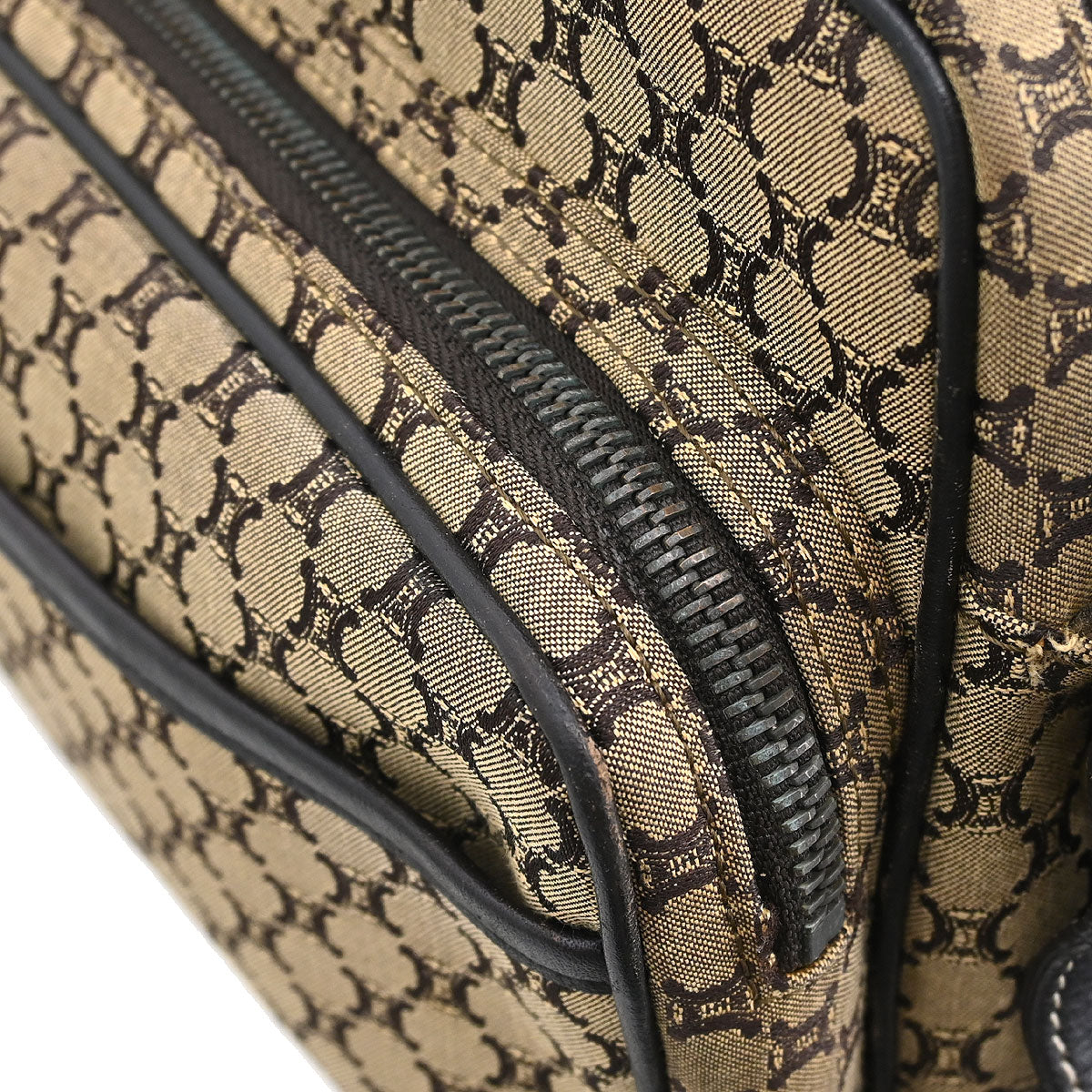 Celine * Beige Canvas Macadam Shoulder Bag