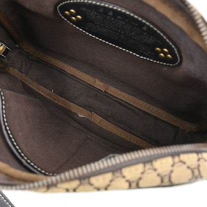 Celine * Beige Canvas Macadam Shoulder Bag