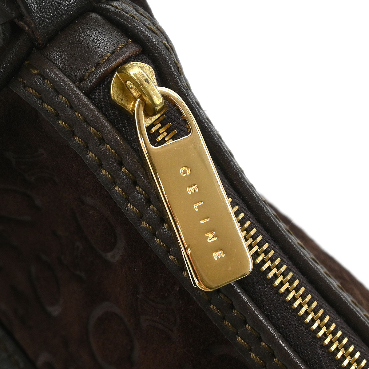 Celine Brown Suede Macadam Handbag