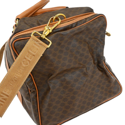 Celine Brown PVC Macadam Duffle Handbag