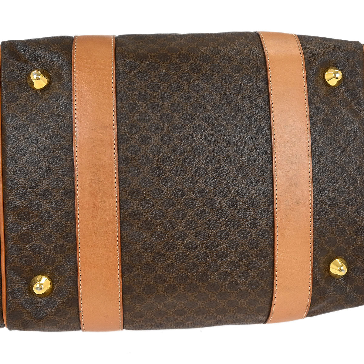 Celine Brown PVC Macadam Duffle Handbag