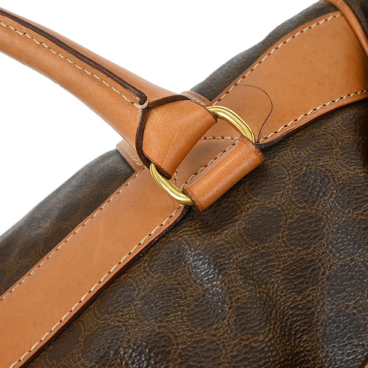 Celine Brown PVC Macadam Duffle Handbag